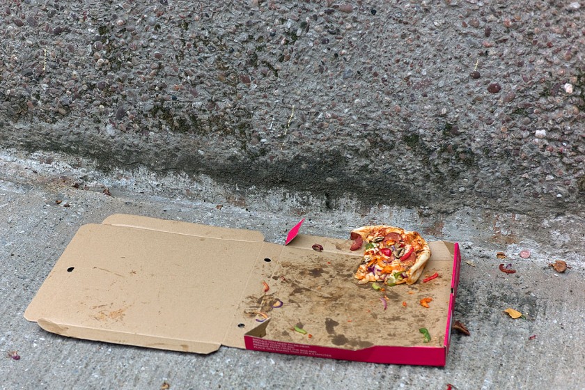 Discarded Pizza and Box on the Strrets of Chester Leica M9 M-E